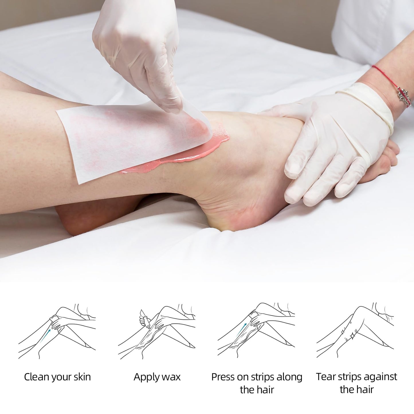 White Smoke 500Pcs Non Woven Wax Strips Soft Waxing Paper Sheets for Body Facial Hair Removal (7.8" x 2.8" and 3.9" x 1.5")
