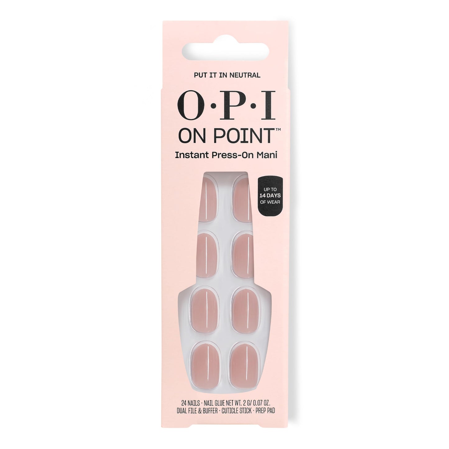 Misty Rose OPI On Point Put it in Neutral | Short Round Soft Nude Beige Pink Press On Nails | 24 Count with Nail Glue | Long Lasting, Reusable, Non-damaging | Fall 2025 Shades