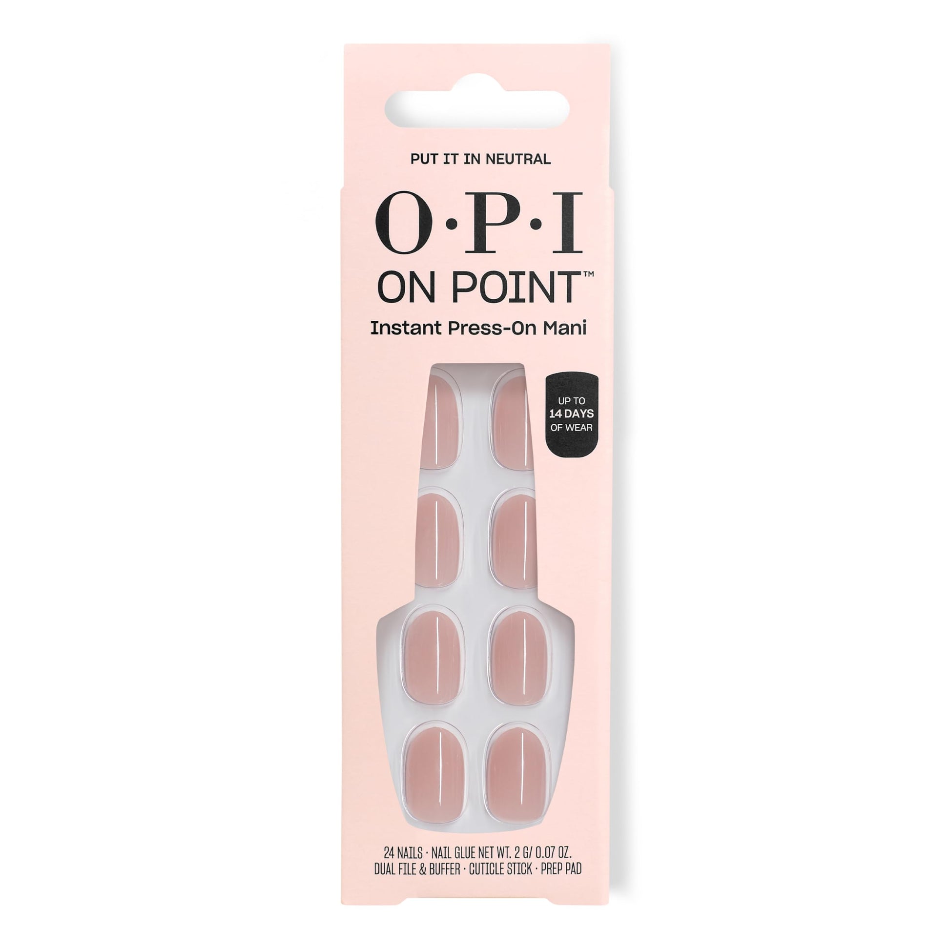 Misty Rose OPI On Point Put it in Neutral | Short Round Soft Nude Beige Pink Press On Nails | 24 Count with Nail Glue | Long Lasting, Reusable, Non-damaging | Fall 2025 Shades