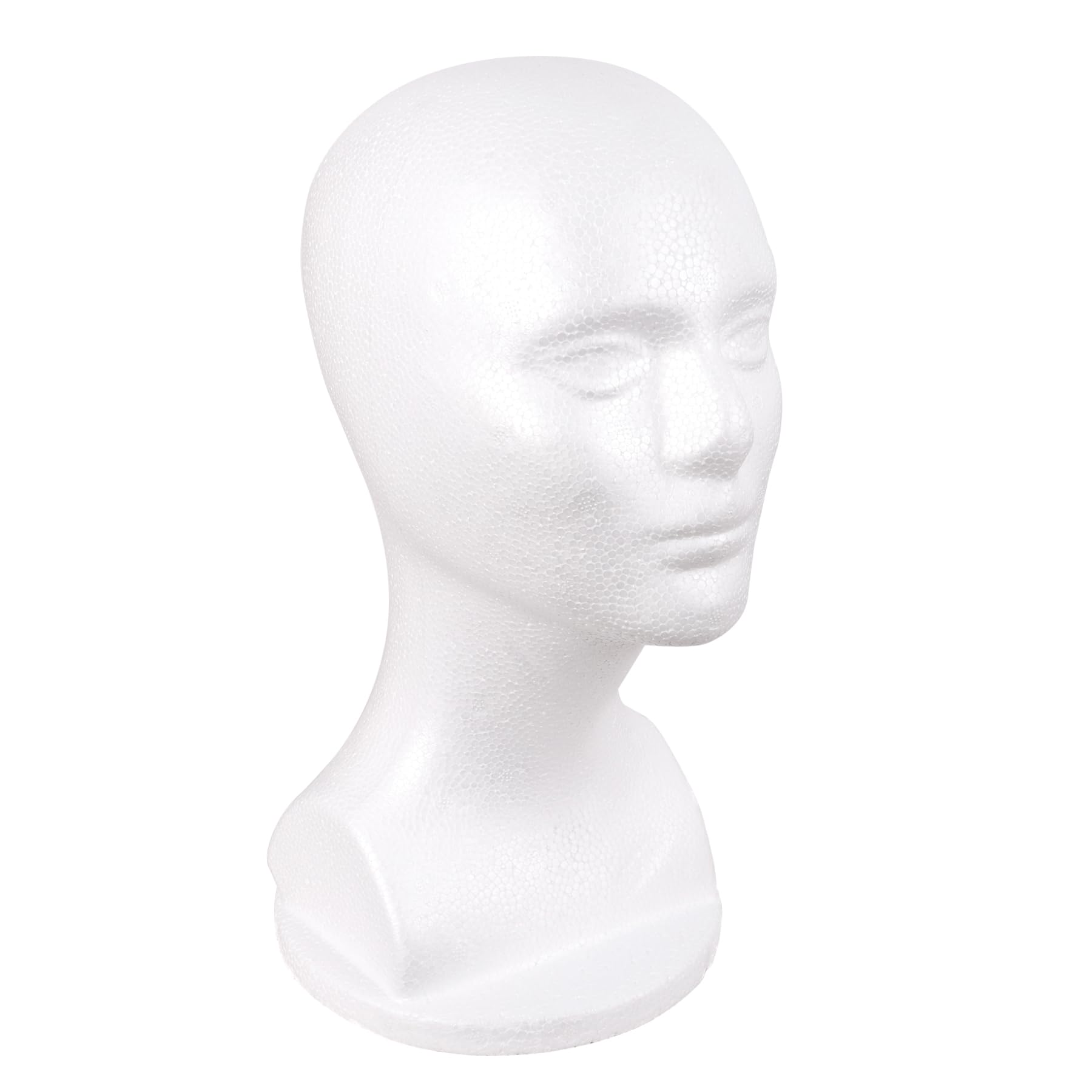 White Smoke MapofBeauty Male Foam Mannequin Head Styrofoam wig Display Stand Hats Masks Wigs Making Styling Manikin Head (White)
