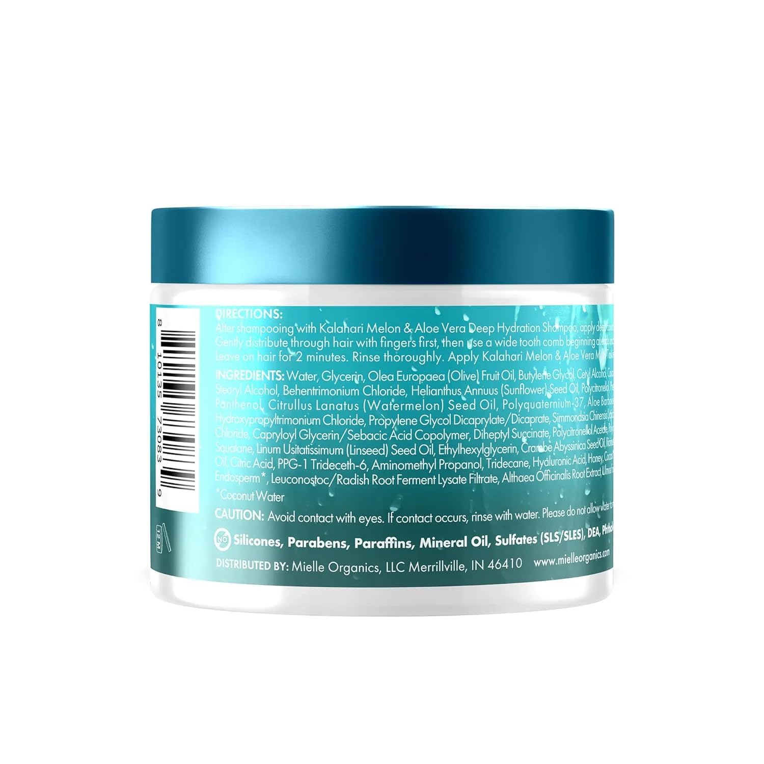 White Smoke Mielle Organics 2-Minute Deep Conditioner - Kalahari Melon & Aloe Vera Moisturizing Hair Conditioner for Dry, Curly and Textured Hair - Softening, Detangling & Fast-Acting Deep Conditioning, 12 Ounce