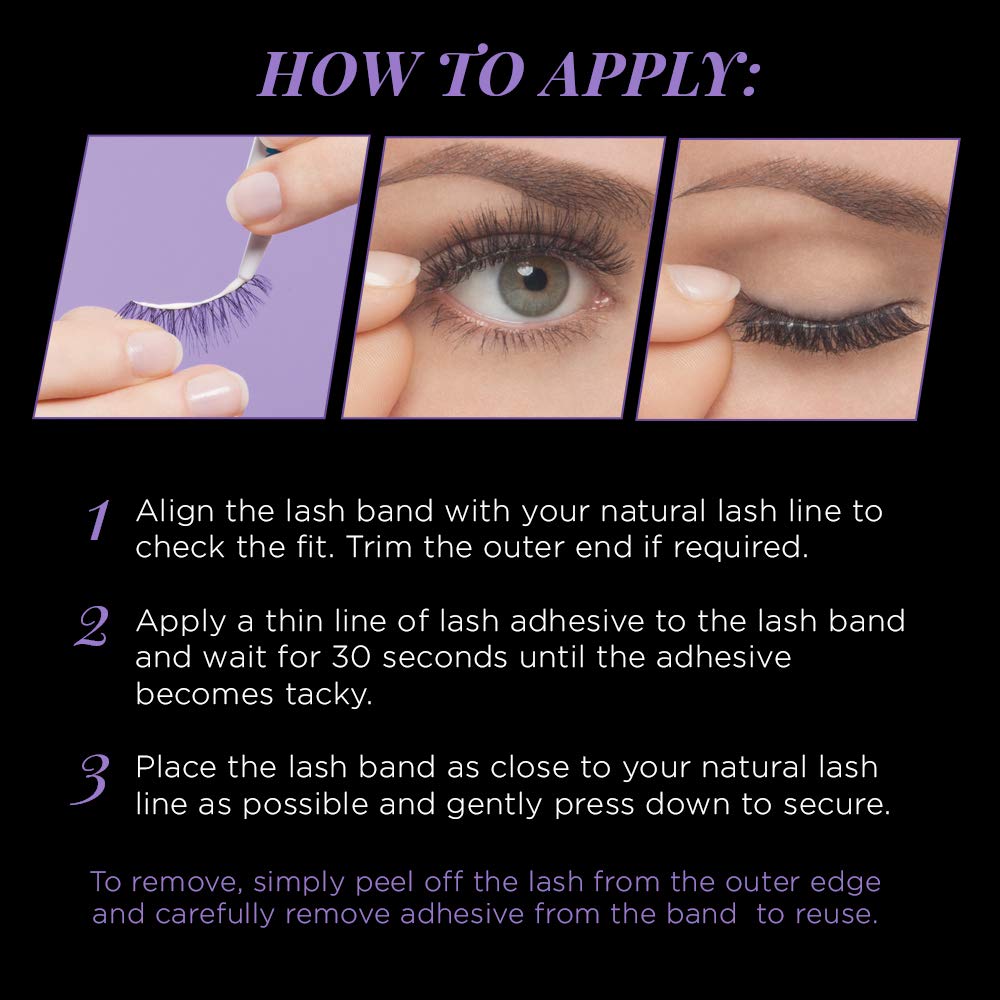 Black Ardell False Eyelashes Glamour Strip Lashes 115 - Black, Full Volume and Rounded Lash, Reusable Fake Eyelashes for Any Special Occasions, 4-Packs