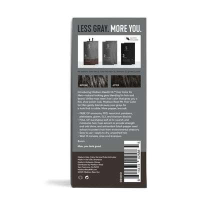 White Smoke Madison Reed Mr. Hair Color for Men, Dark Brown to Black Demi-Permanent Hair Dye, Reduces Grays in 15 Minutes For Hair & Beard, Nourishing & Strengthening, Keratin & Argan Oil, 2 Applications