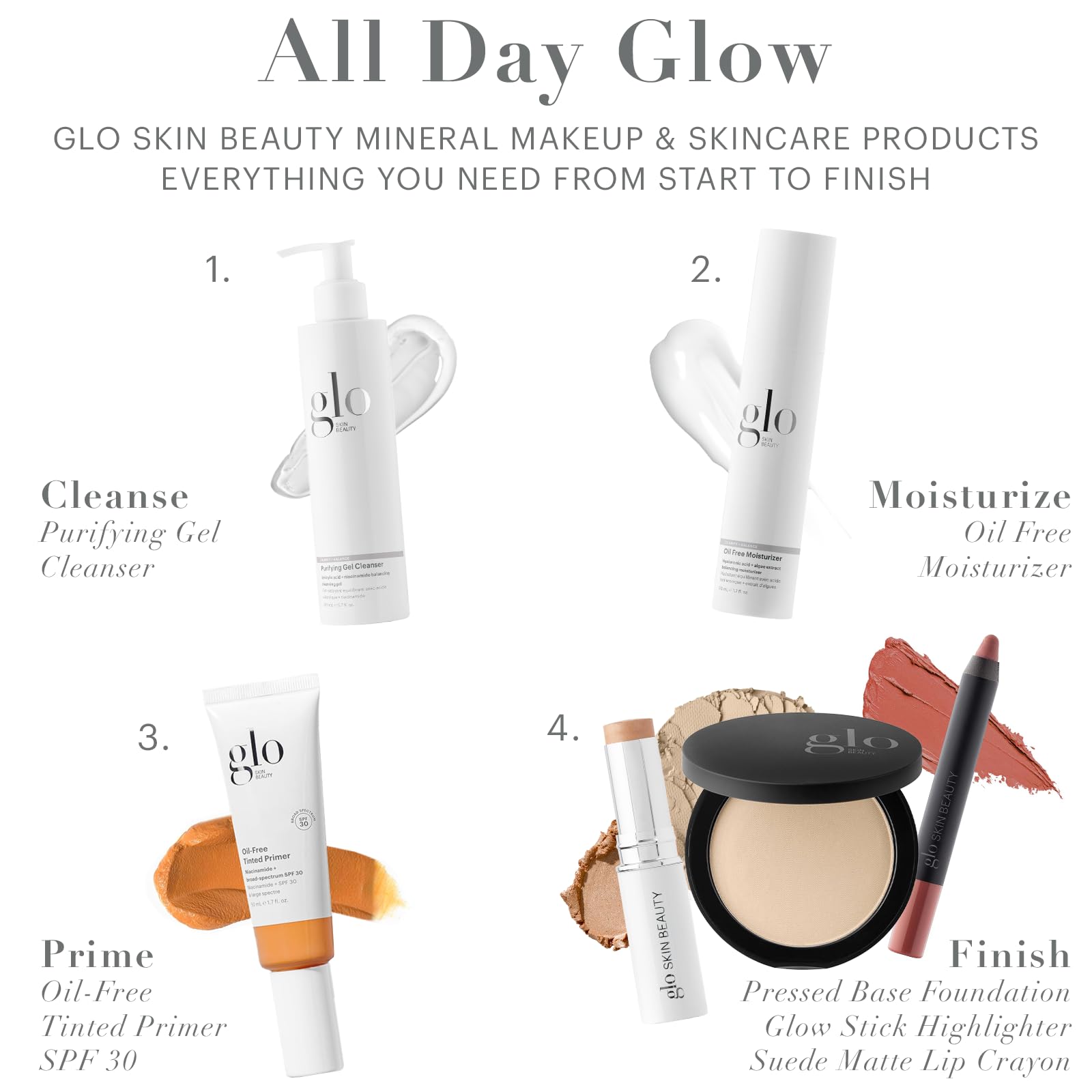 White Smoke Glo Skin Beauty Purifying Gel Cleanser 6.7 Fl Oz – Salicylic Acid Face Wash with Niacinamide, Gel Face Cleanser for Oil & Combination Skin, Exfoliating Facial Cleanser to Clear Pores & Balance Oil