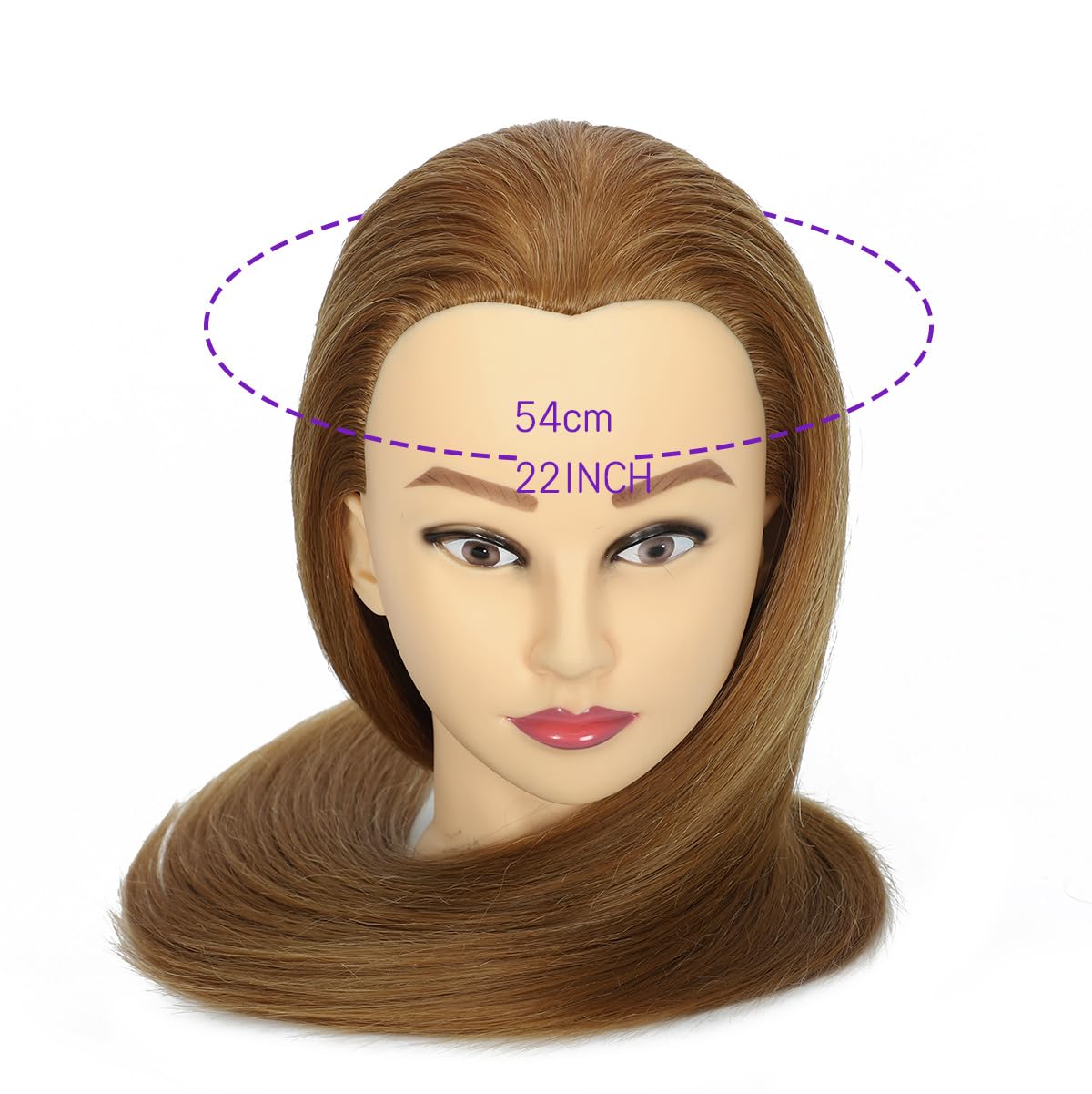 White Smoke Mannequin Head Human Hair for Hairstyling - perming, heat styling, washing, Heat Resistant Doll Head for Cosmetology Students, Professionals & Practice Exams (Blond 27#)