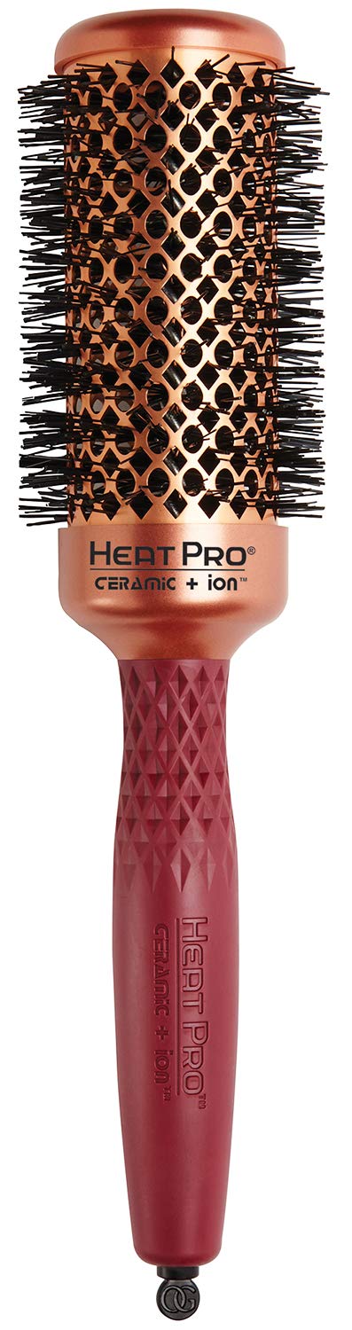 White Smoke Olivia Garden HeatPro Round Thermal Brush - Not Electrical - Professional Blowout Brush for Normal to Thick Hair - Heat Resistant Up to 550°F