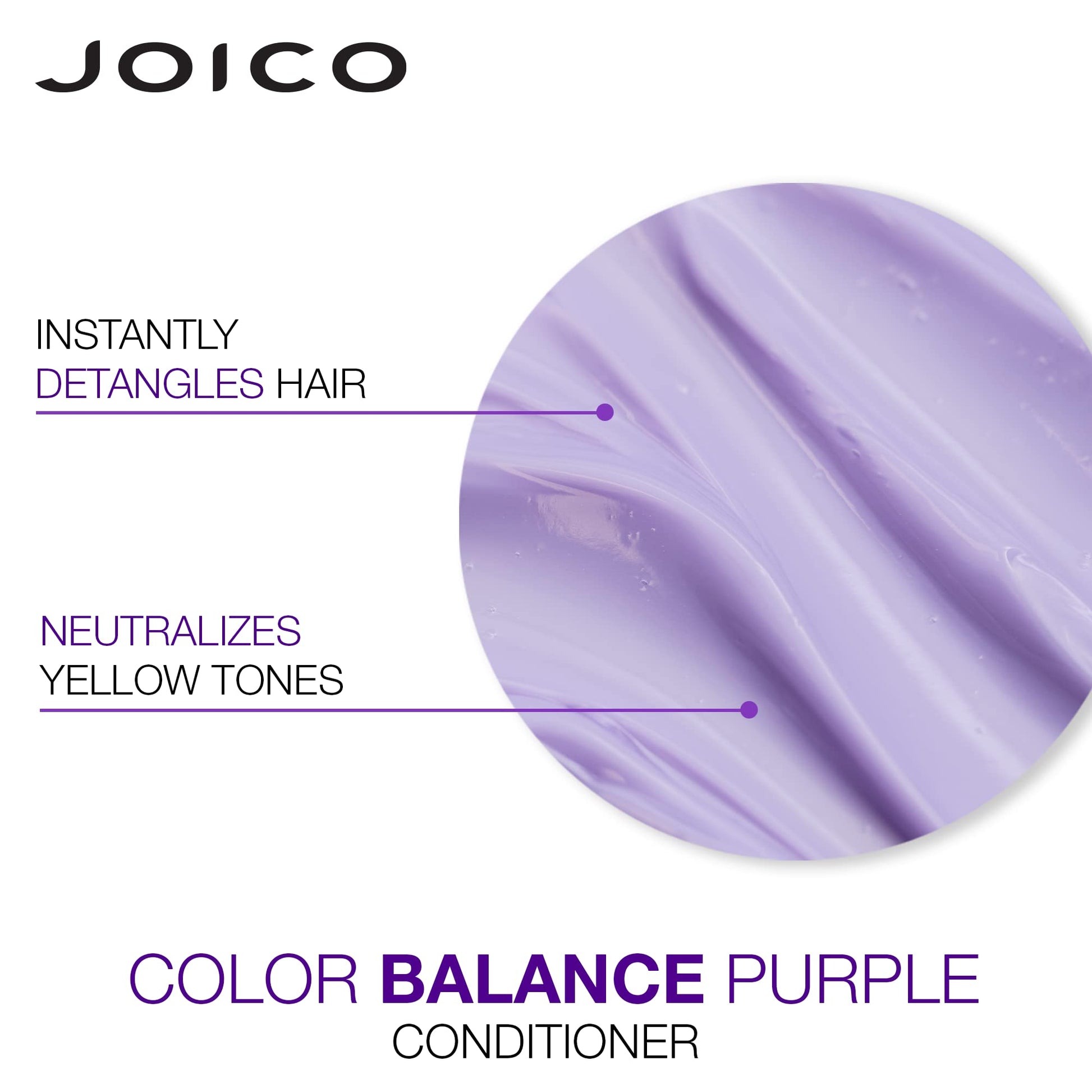 White Smoke Joico Color Balance Purple Shampoo & Conditioner Set | Eliminate Brassy and Yellow tones | For Cool Blonde or Gray Hair
