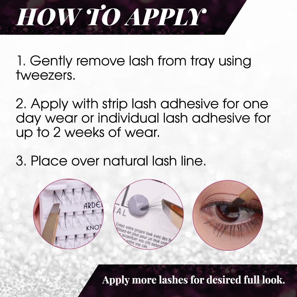 White Smoke Ardell Individual Lashes False Eyelashes Double Up Soft Touch - Long, Black, DIY Lash Clusters, Reusable Eyelash Extensions, 4 Pack