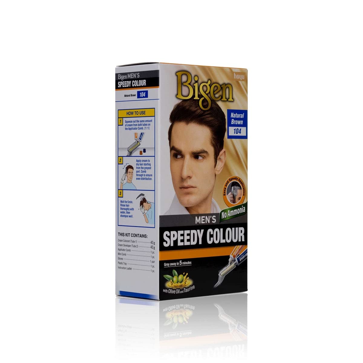 Black Bigens Bigen Men's Speedy Colour (Natural Brown) 104 Brown