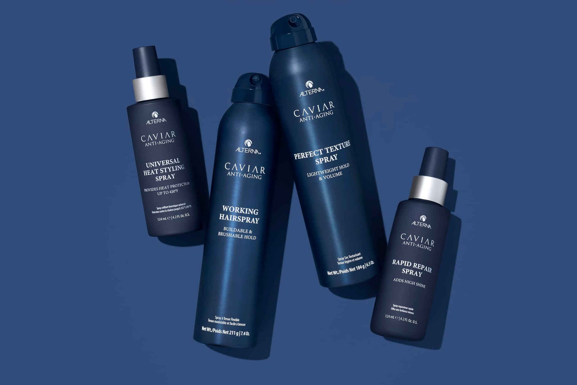 Dark Slate Blue Alterna Haircare CAVIAR Anti-Aging Rapid Repair Spray 4.2 Fl Oz | Instant Shine and Humidity Protection Spray for Hair | Sulfate Free