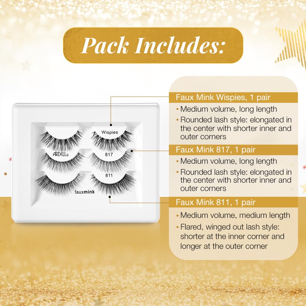 White Smoke Ardell Active Lash Pump’N – Sweat-Resistant Natural Look False Eyelashes with Bonus Duo Adhesive, Strip Lashes for Active Lifestyles, 3 Pairs