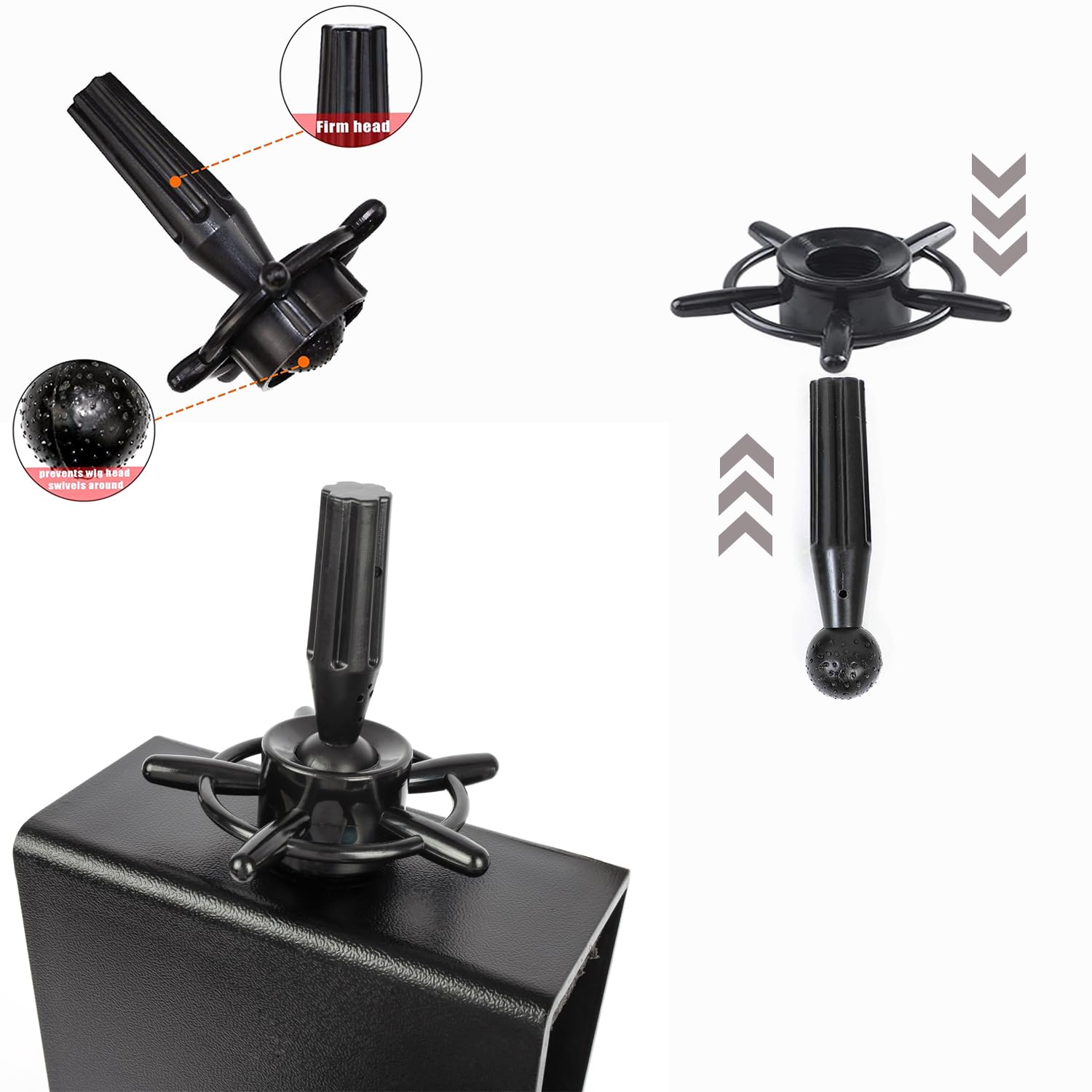 White Smoke poipoilu Mannequin Clamp Stand for Chair, Mannequin Head stand for Hairdresser Practice Braiding Hair Styling with Clamp stand (1 Pack)