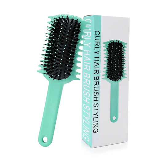 White Smoke Curly Hair Brush, Volume Curl Defining Brush for Detangling Shaping and Styling Women's Curls, Reduce Pulling (Green)