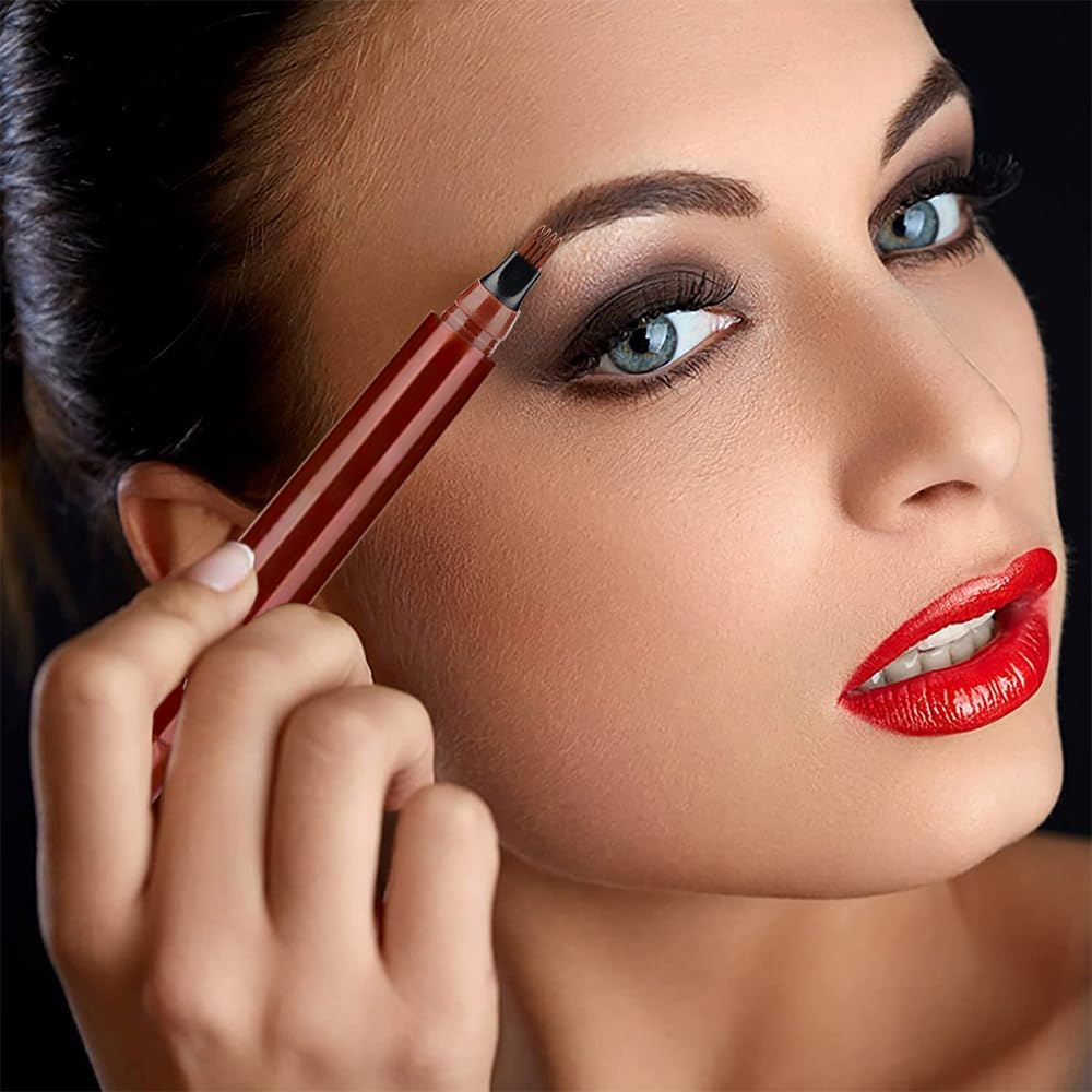 Black Microblading Eyebrow Pencil, 2024 NEW Magic Eyebrow Tattoo Pencil 4 Fork Tip, Create Natural Hair-Like Brows, Waterproof Brow Pencil with Micro-Fork Tip (Dark Brown)