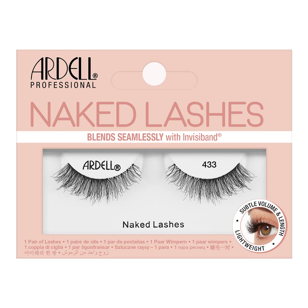 Wheat Ardell Naked Lashes Natural 433 with Invisiband – Lightweight, Natural False Eyelashes, Soft Volume Strip, 1 Pair