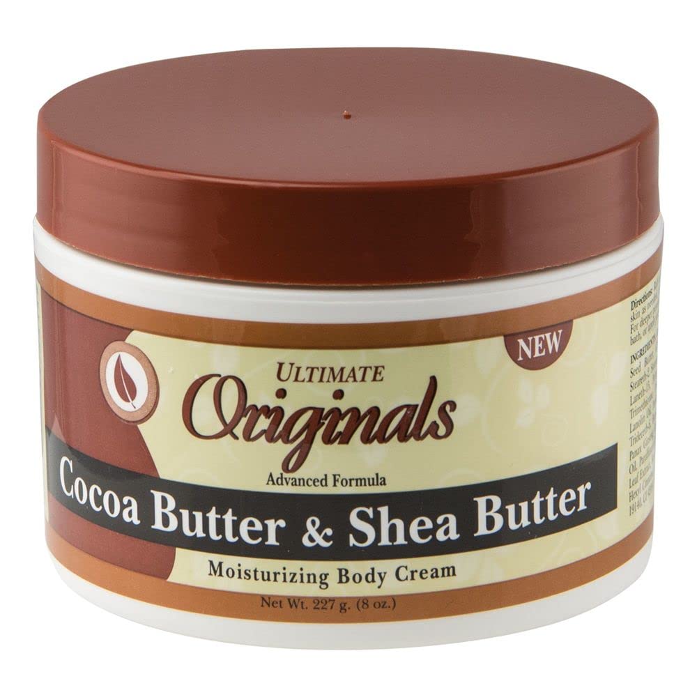 White Smoke Originals by Africa's Best Cocoa Butter & Shea Butter Moisturizing Body Cream, Superior Blend of Natural Ingredients for Velvety Smooth, Nourished Skin, 8oz Jar