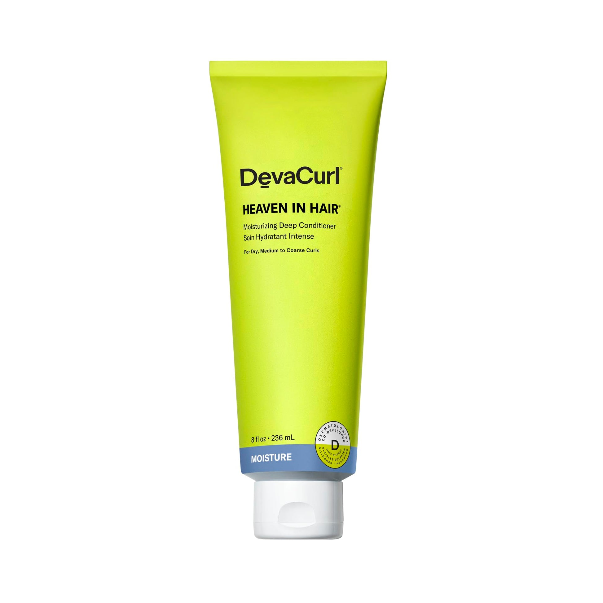 White Smoke DevaCurl Heaven in Hair Moisturizing Deep Conditioner, 8 oz | Eases Detangling | Nourishes and Soften Curls