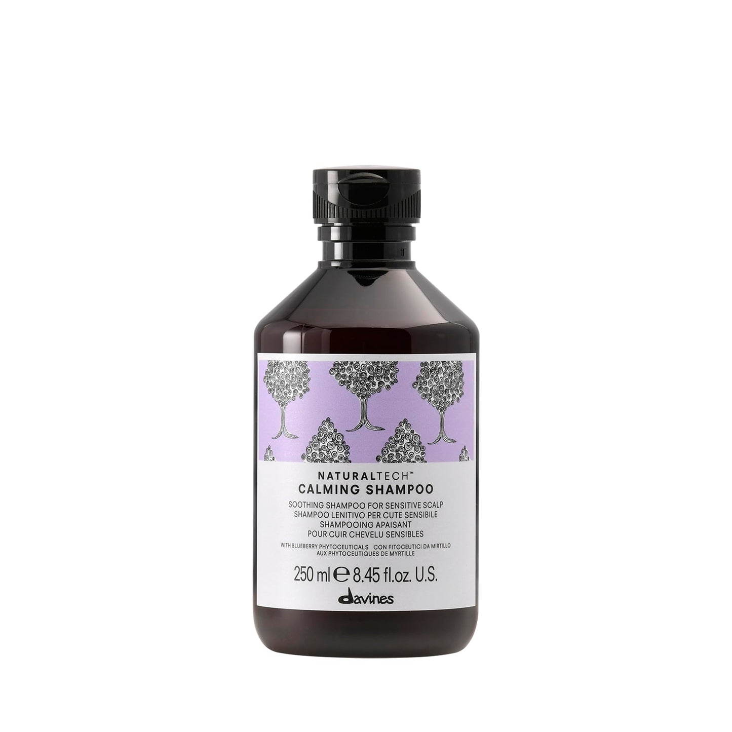 White Smoke Davines Naturaltech Calming Shampoo, Soothing & Relieving for Sensitive Scalp - With Blueberry Phytoceuticals - Gentle Cleanser Reduces Itching & Redness, 8.45 Fl Oz