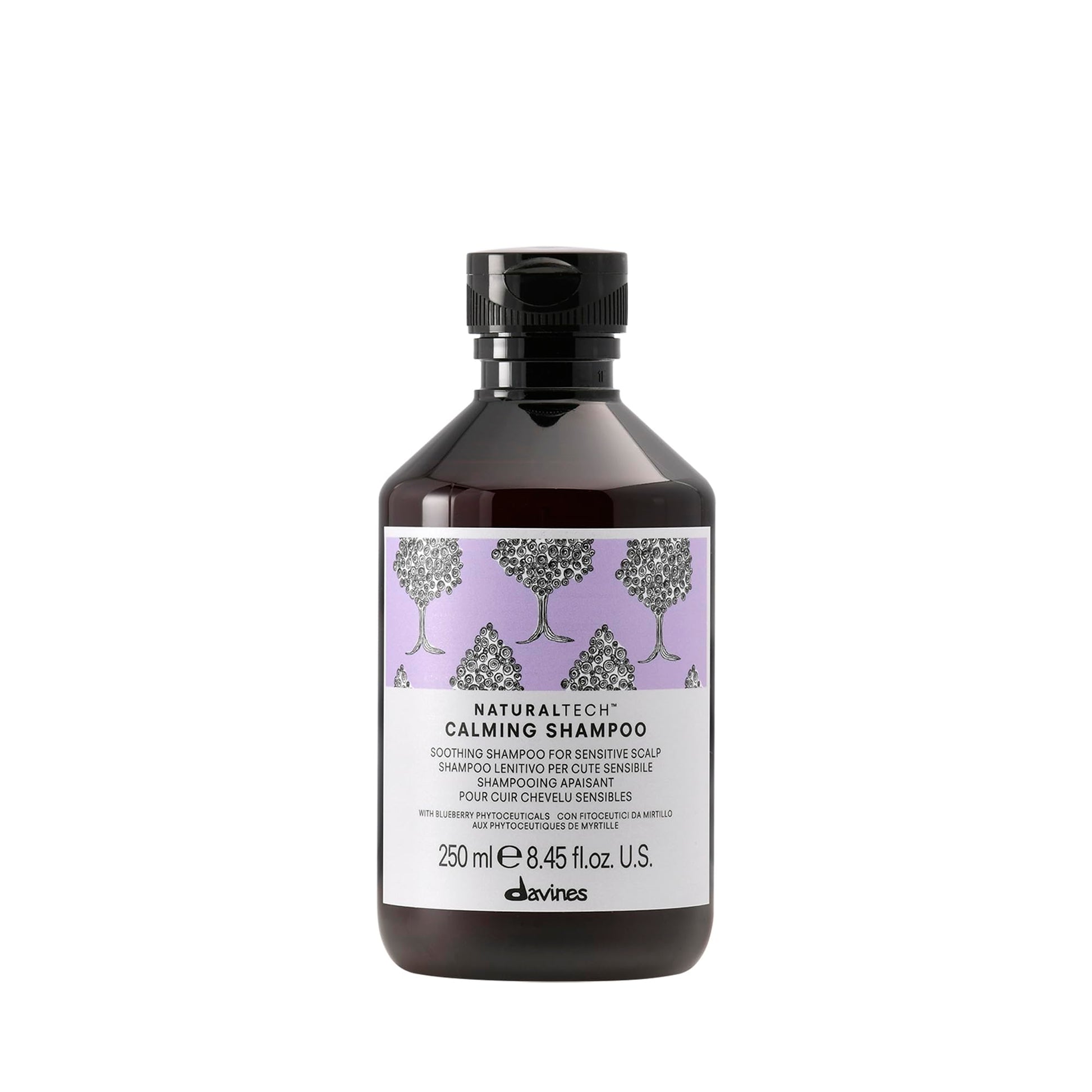 White Smoke Davines Naturaltech Calming Shampoo, Soothing & Relieving for Sensitive Scalp - With Blueberry Phytoceuticals - Gentle Cleanser Reduces Itching & Redness, 8.45 Fl Oz