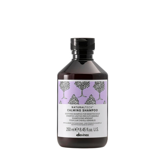 White Smoke Davines Naturaltech Calming Shampoo, Soothing & Relieving for Sensitive Scalp - With Blueberry Phytoceuticals - Gentle Cleanser Reduces Itching & Redness, 8.45 Fl Oz