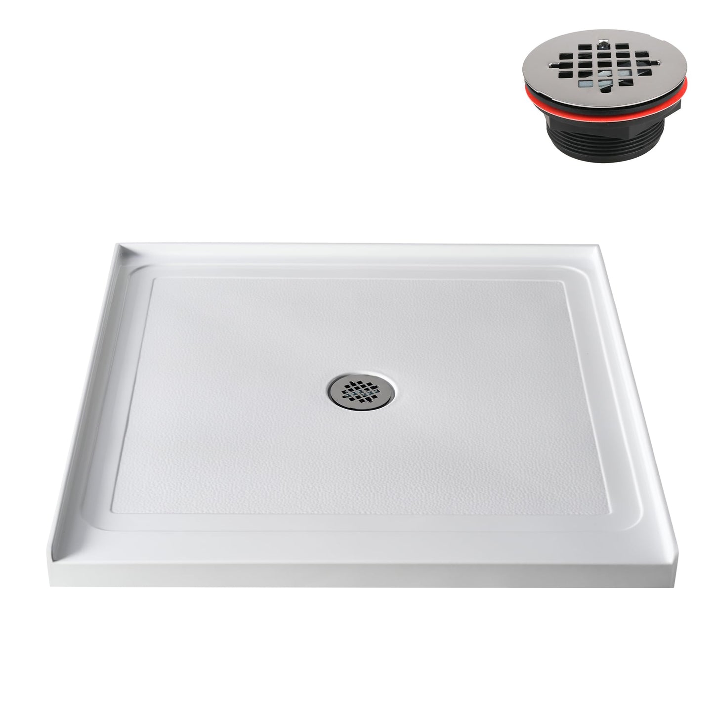 White Smoke Streamline GB-540-164 38 in. x 38 in. Alcove Acrylic Shower Base in Glossy White With Center Drain, ABS Drain Included