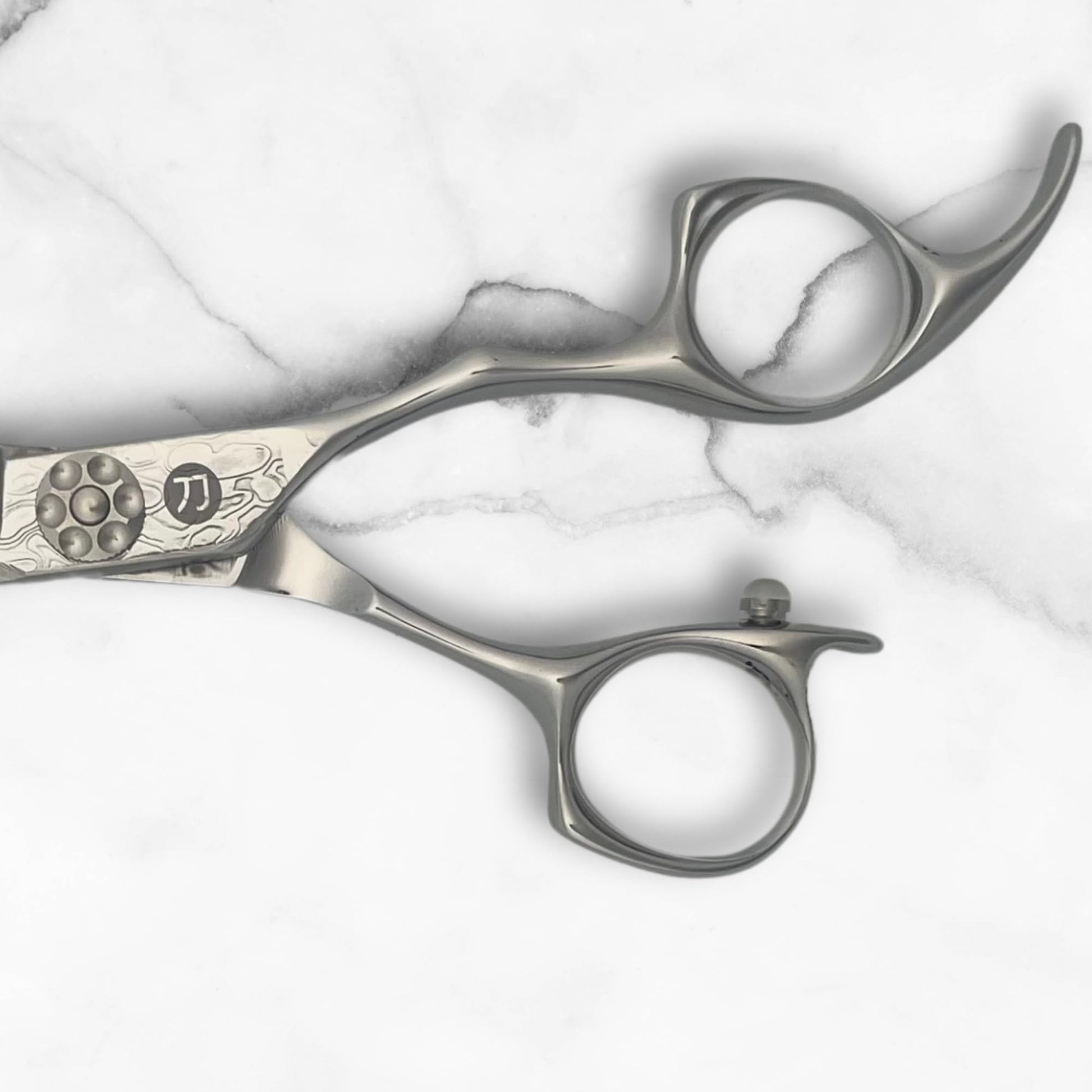 White Smoke 6 Inch Hair Cutting Shears Made From Damascus Steel - Saki Kanzen - For Professional Haircutting - Wet or Dry Hair