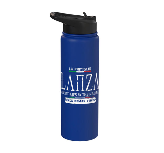 White Smoke Italia La Famiglia Lanza Grabbing Life By The Meatballs Stainless Steel Insulated Water Bottle