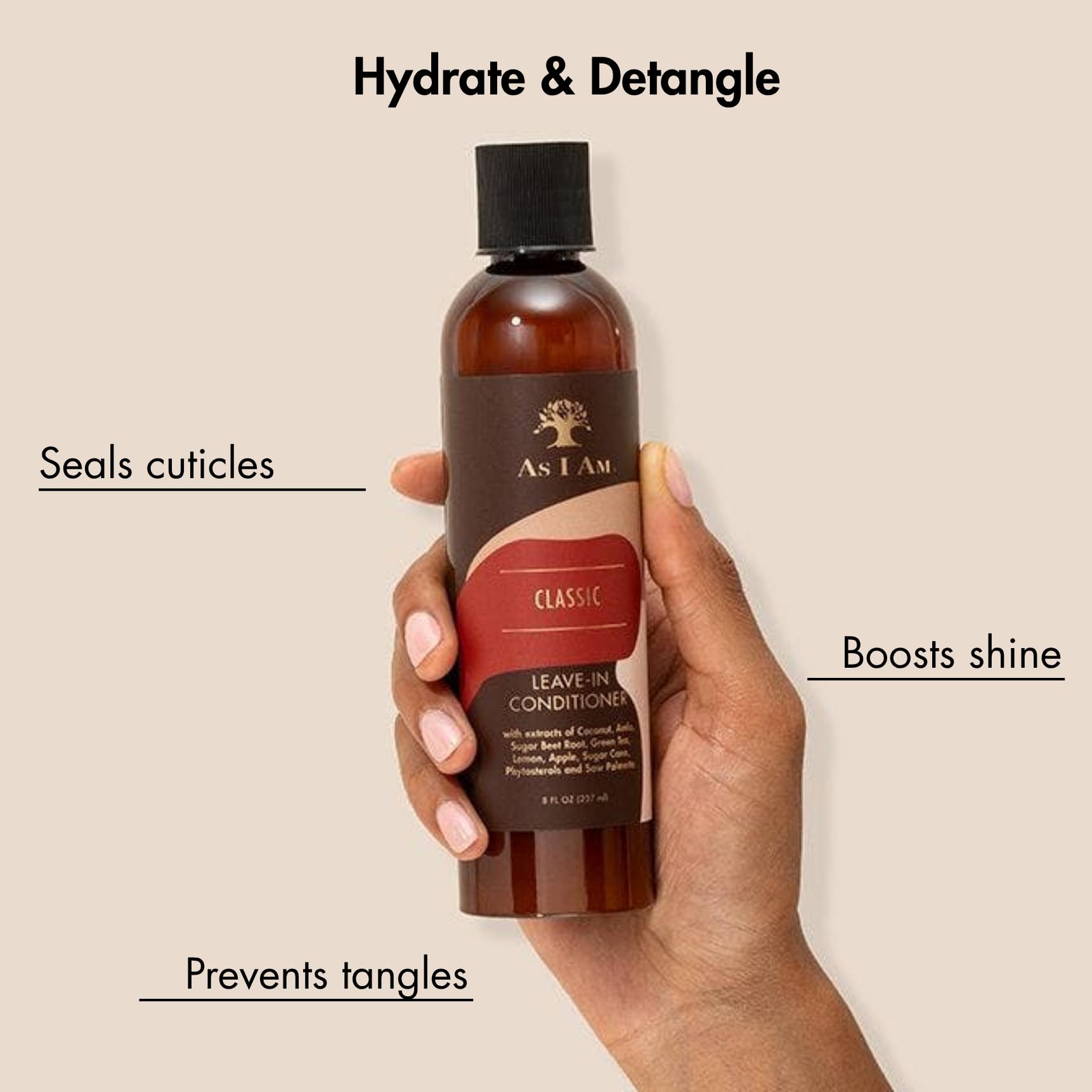 Light Gray As I Am Detangling Conditioner Leave-in Tangle Releaser 8 Ounce