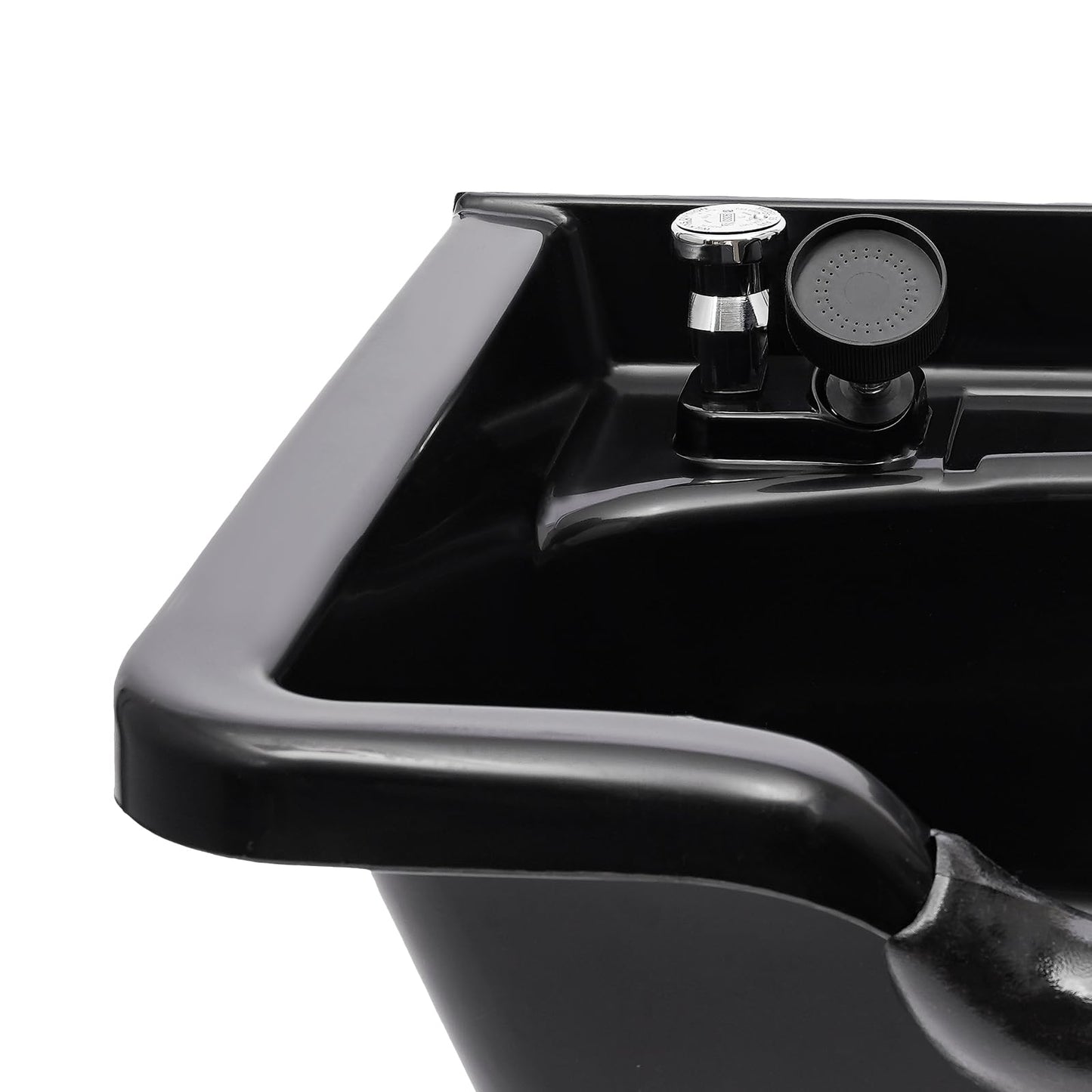 Black Professional Shampoo Bowl, ABS Salon and Spa Hair Sink with Retractable Spray Head, Shampoo Salon Sink for Beauty Salon, Barber Store, Home