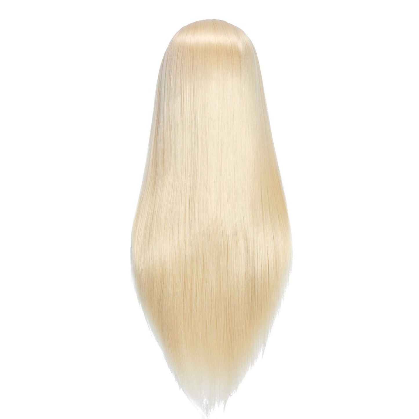 White Smoke Headfix 26"-28" Long Hair Mannequin Head Synthetic Fiber Hair Hairdresser Practice Styling Training Head Cosmetology Manikin Doll Head with Clamp (6F1919W61320)