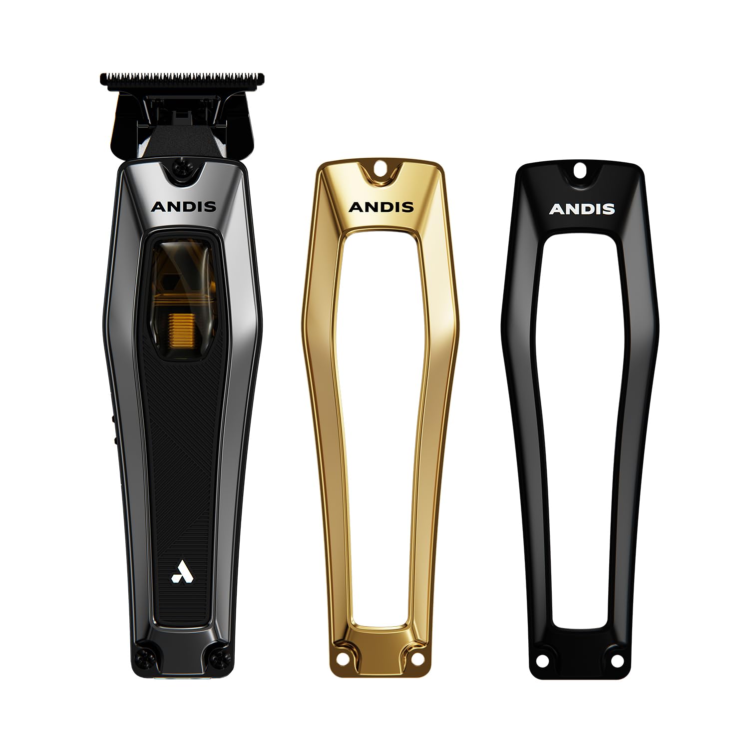 White Smoke Andis 562703 Recon Professional Barber Vector Motor Beard & Hair Cordless Trimmer, DLC T-Blade, USB-C Charging with Premium Charge Stand, Black