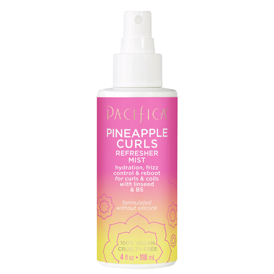 White Smoke Pacifica Pineapple Curls Refresher Mist | Second Day Hair Revitalizing Spray | Frizz Control Detangler & Hydrating Leave In | Defines Wavy & Curly Texture | Silicone Free Vegan | 4 Fl Oz