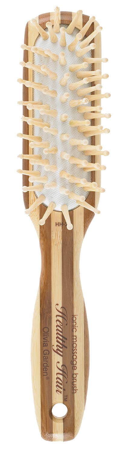 White Smoke Olivia Garden Healthy Hair Eco-Friendly Bamboo Ionic Massage Hair Brush HH-2 (Paddle Narrow)