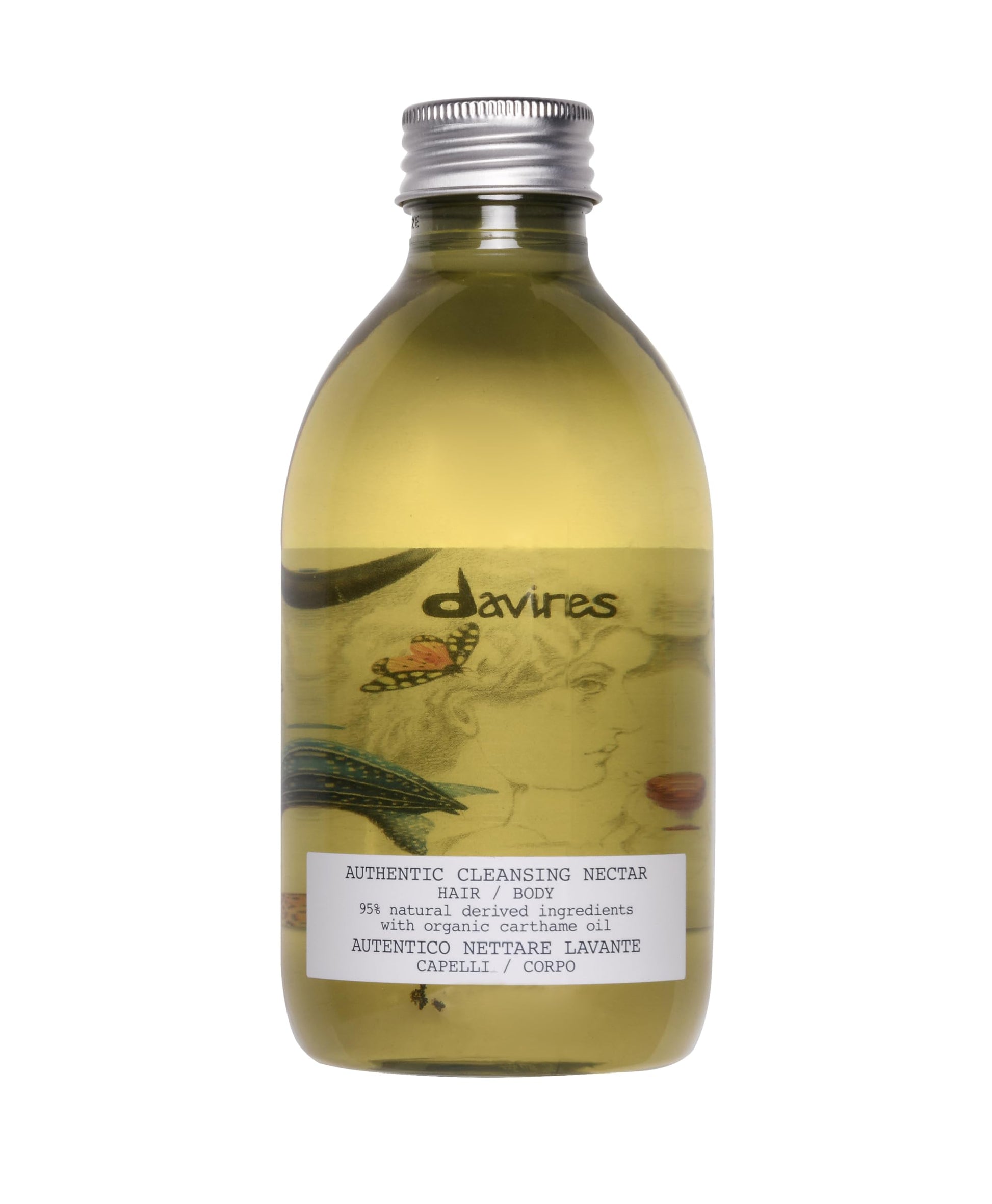 White Smoke Davines Authentic Cleansing Nectar, Multi-Functional Shampoo & Body Wash - Gentle Oil-Based Cleanser with 98% Natural Ingredients - Hydrates Hair & Skin, 9.47 Fl Oz