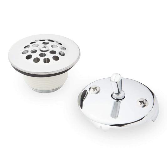 White Smoke Signature Hardware 446705 Alcove Tub Drain & Trip Lever Overflow Cover