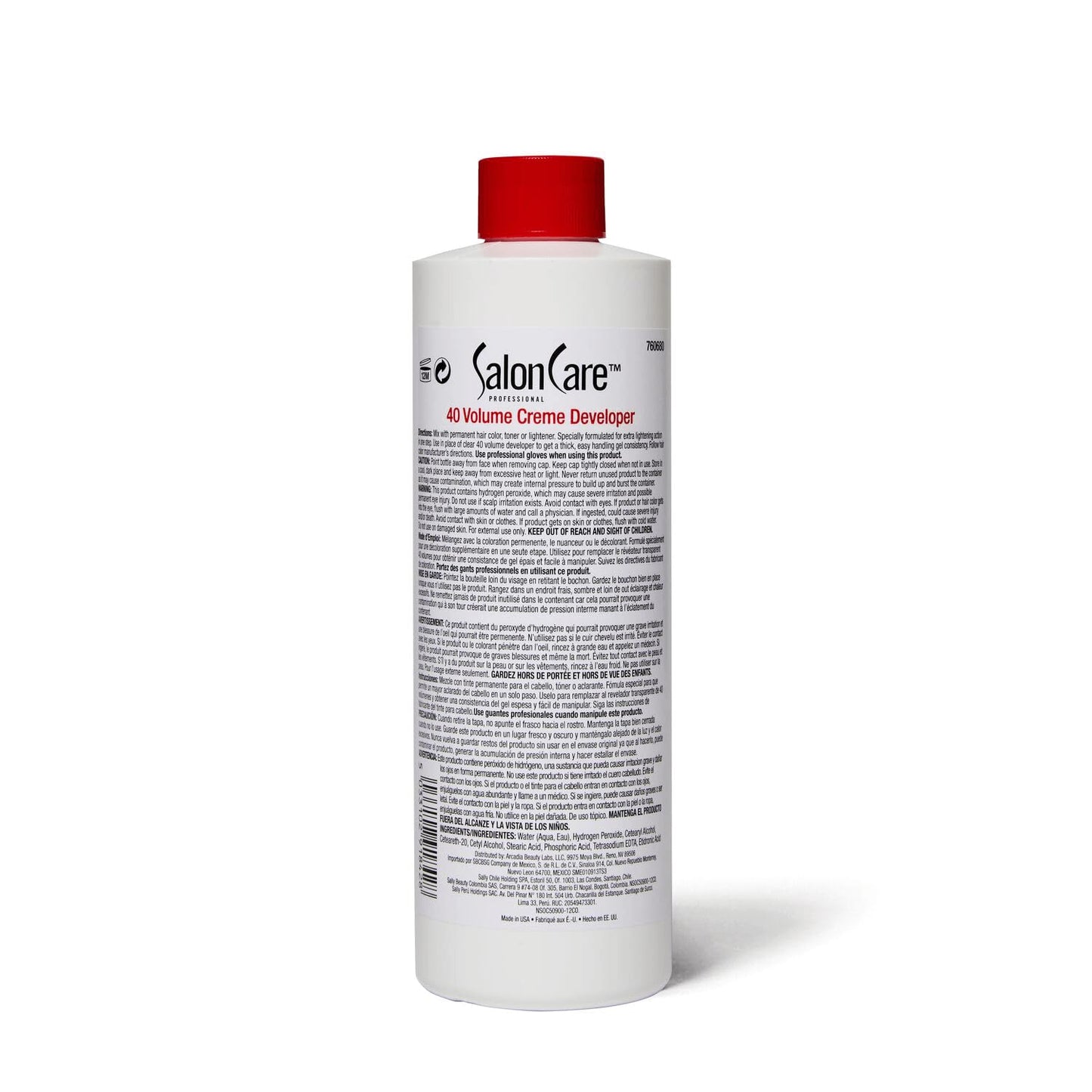 White Smoke Salon Care 40 Volume Creme Developer, Strong Lift Formula, Easy to Handle Cream Consistency, Can Be Used as a Bleach Booster, 32 Ounce