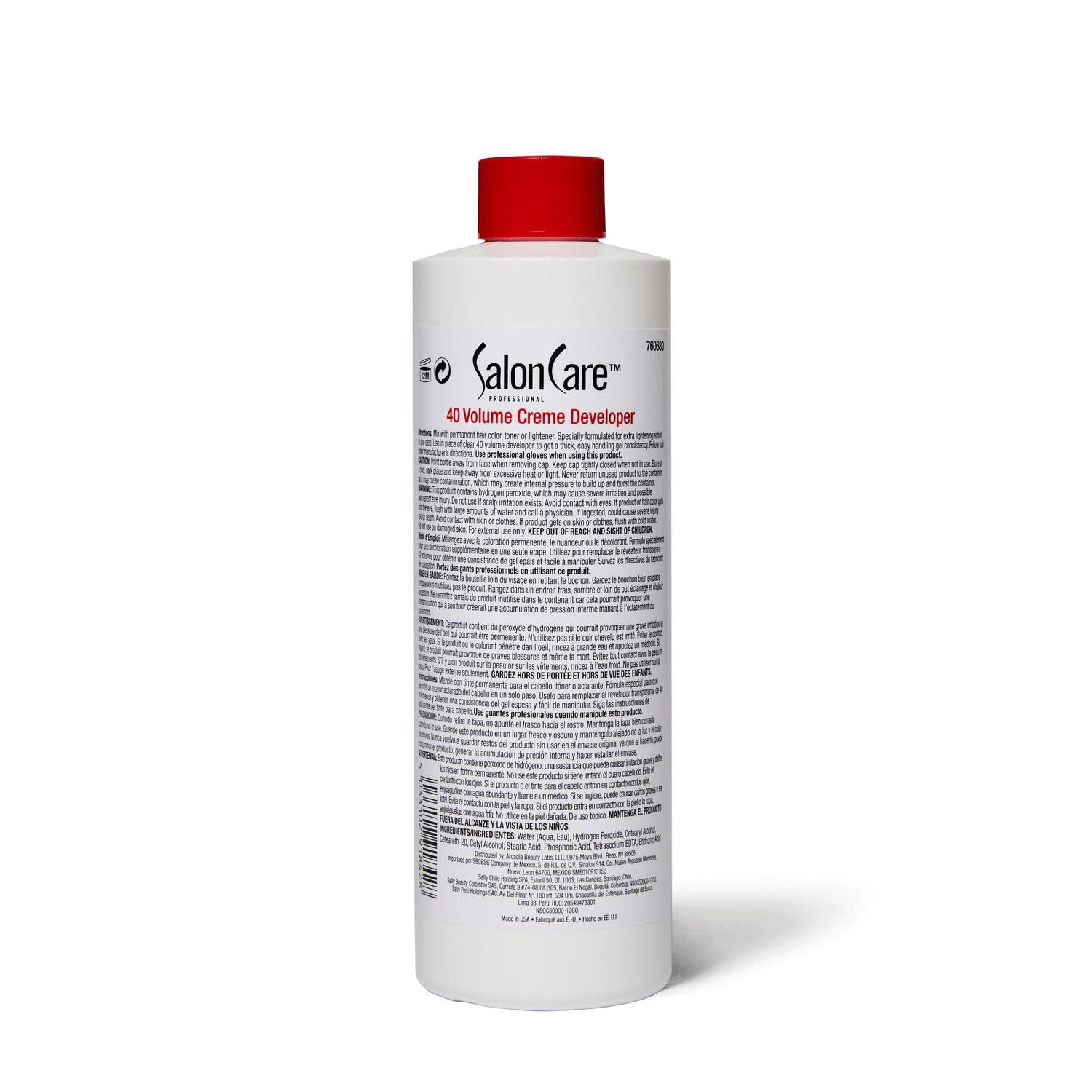 White Smoke Salon Care 40 Volume Creme Developer, Strong Lift Formula, Easy to Handle Cream Consistency, Can Be Used as a Bleach Booster, 32 Ounce