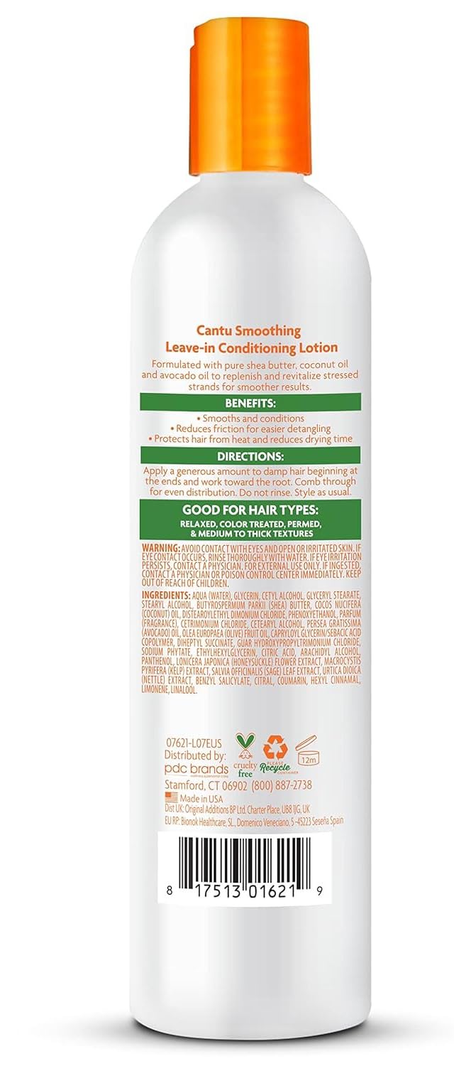 White Smoke Cantu Smoothing Leave-In Conditioning Lotion with Shea Butter, 10 Ounce