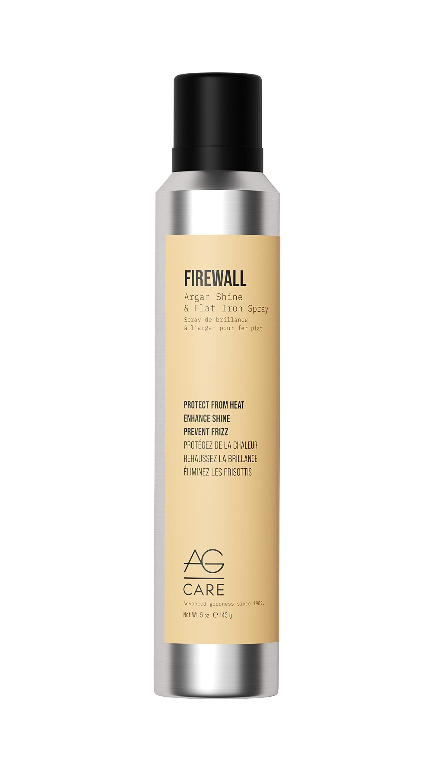 Pale Goldenrod AG Care Firewall Argan Shine & Flat Iron Spray Heat Protectant and Maximum Shine Spray, 5 Oz
