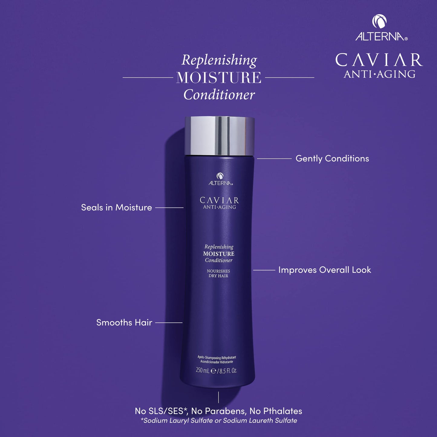 Dark Slate Blue Alterna Caviar Anti-Aging Replenishing Moisture Conditioner, 8.5 Fl Oz (Pack of 1