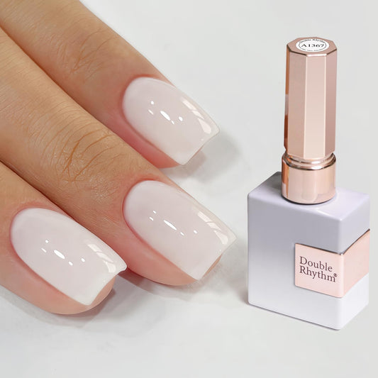 Light Gray Double Rhythm 15ML Gel Nail Polish Pure Sheer Same Color Same Bottle Soak Off Gel Polish Art Manicure Salon DIY at Home for Women (Milky White-A1075)