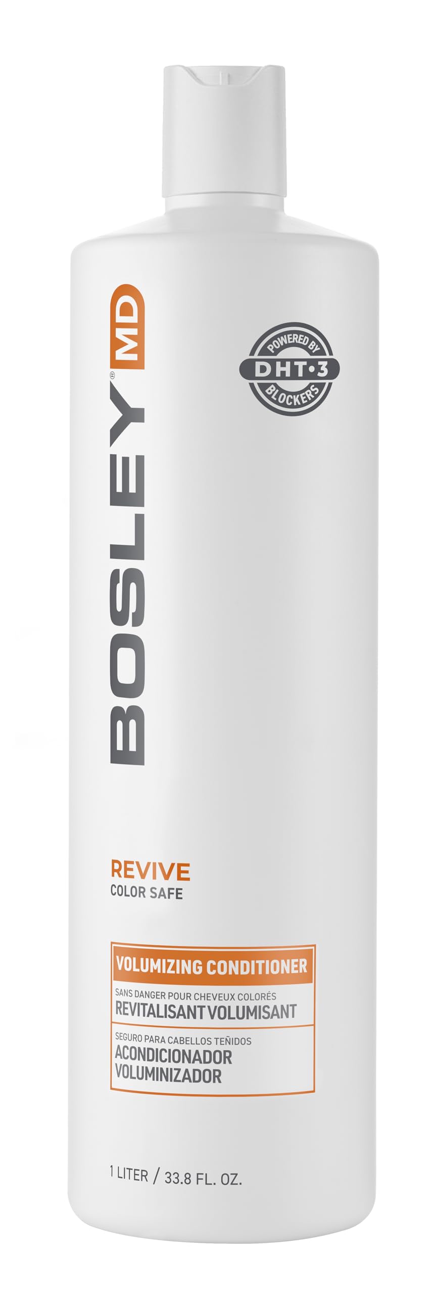 Light Gray BosRevive Volumizing Conditioner for Thinning, Color/Chemically-Treated Hair – DHT Blocker, Sulfate-Free, Vegan, Biotin, Saw Palmetto & Rosemary – Thicker, Fuller Hair – 33.8 Fl Oz.
