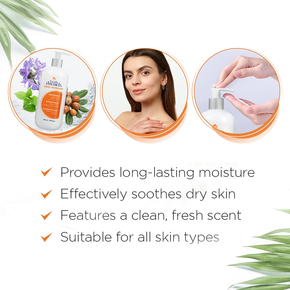 White Smoke Body Drench Moisturizing Body Lotion - Nourishing & Hydrating Moisturizer Unscented Lotion for All Skin Types, Dry Skin Relief, 16.9 fl oz