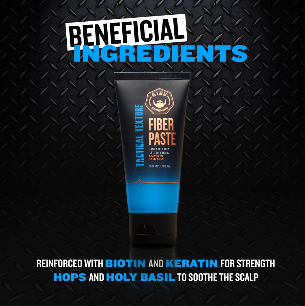Black GIBS Grooming Tactical Texture Texturizing Fiber Paste, 3 Fl Oz