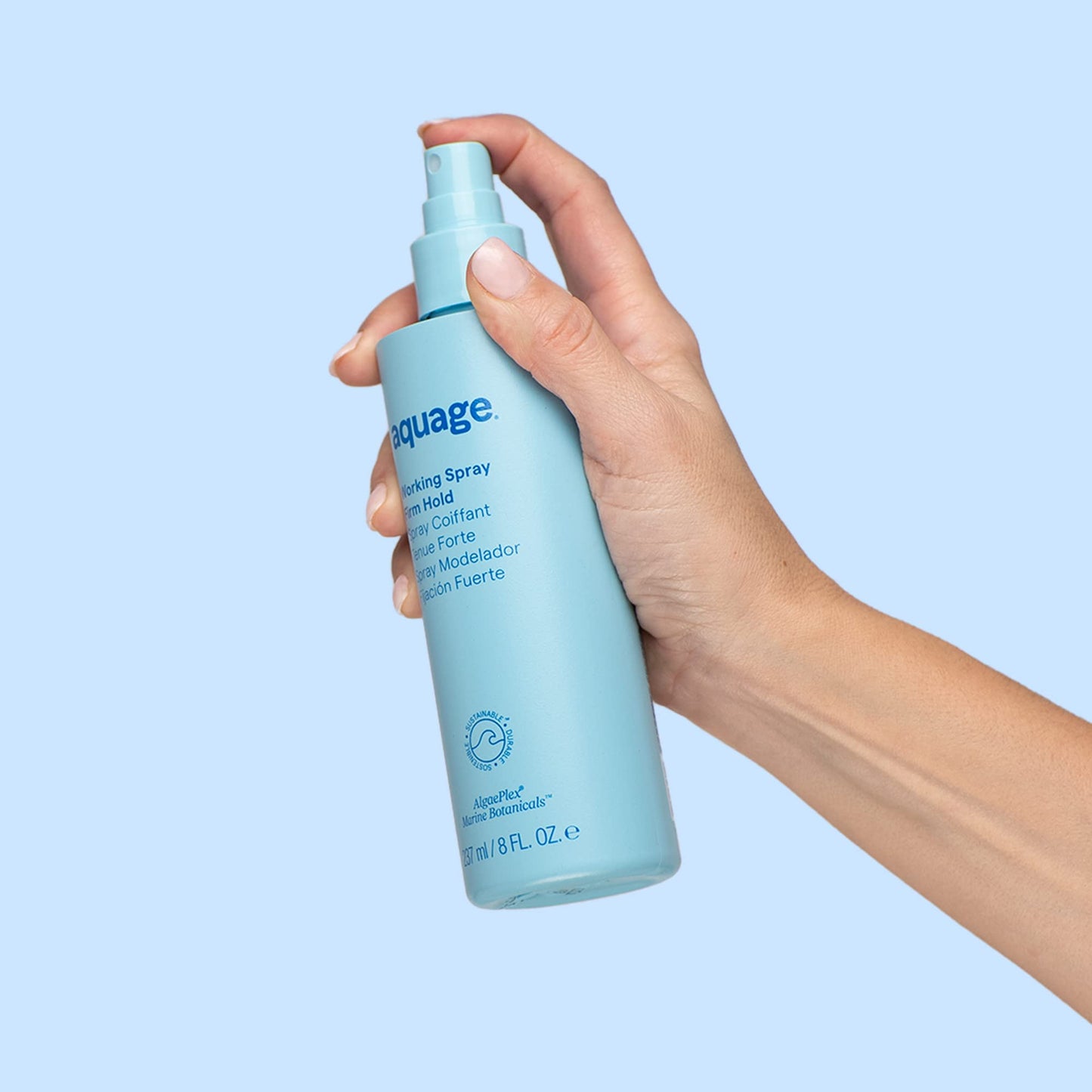 Pale Turquoise Aquage Working Hair Spray - Firm Hold, Non Aerosol Hairspray for Women - Volumizing Styling Spray for Thermal Protection and Long Lasting Hold (5 oz)