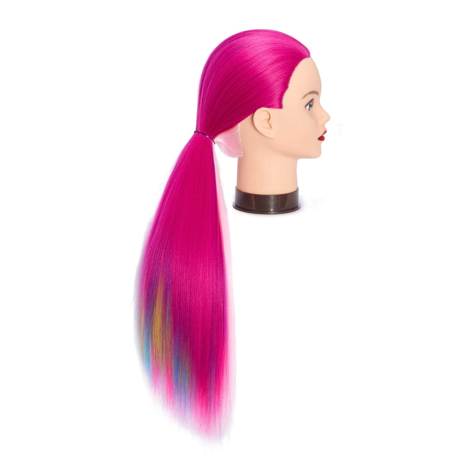 White Smoke Headfix 26"-28" Long Hair Mannequin Synthetic Fiber Hairdresser Practice Styling Training Cosmetology Manikin Doll With Clamp (6F1919w0320)