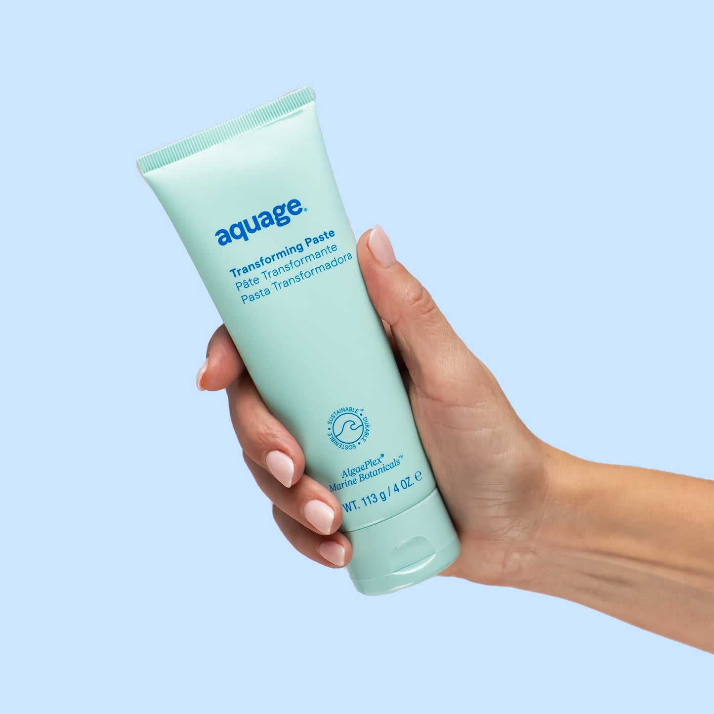 Pale Turquoise Aquage Transforming Paste - Texturizing Hair Paste for Women and Men - Matte Styling Cream with Flexible Hold and Definition for Short Hair (5 oz)