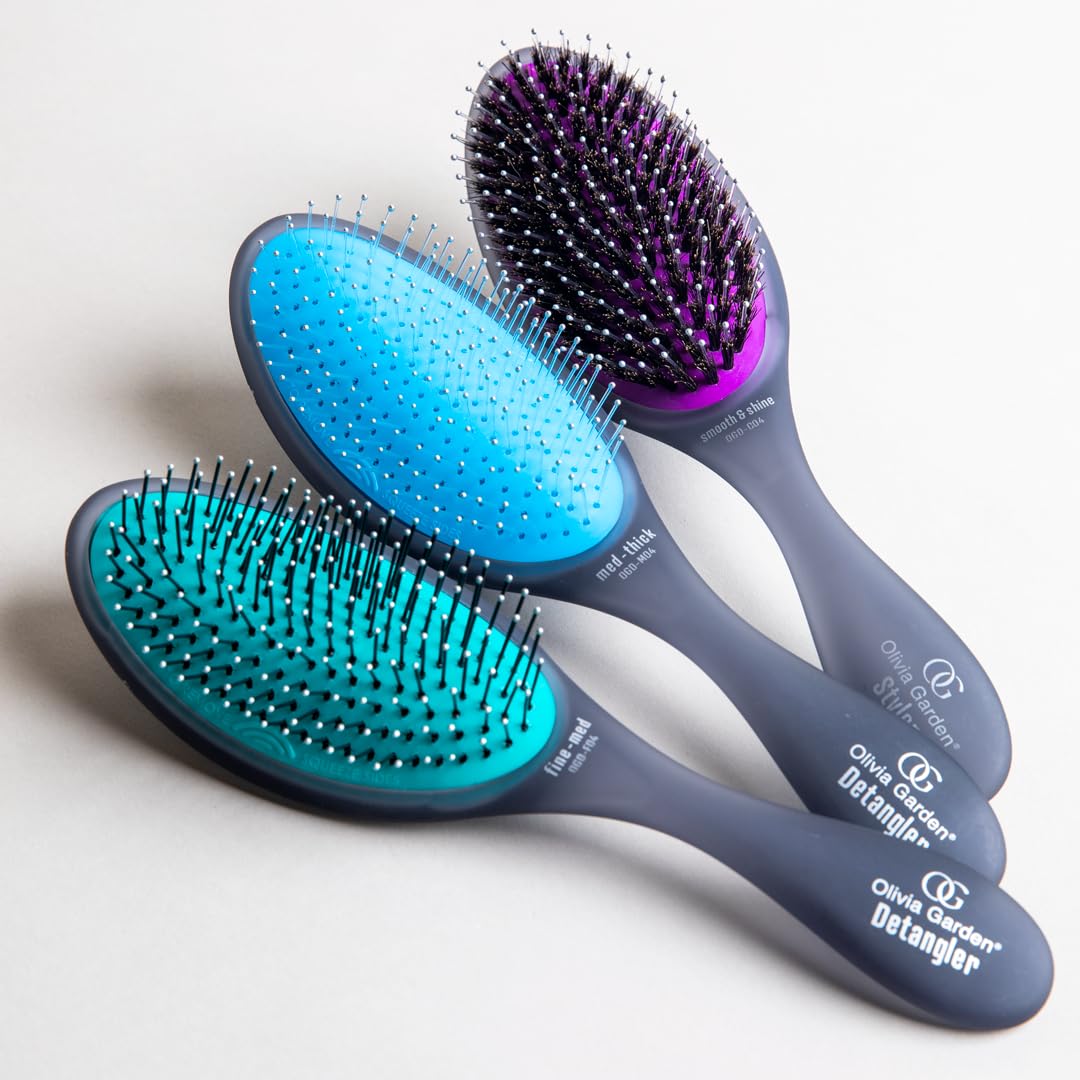 Lavender Olivia Garden OG Brush Collection Set - Includes 3 Hair Brushes for All Hair Types, Detangling, and Smoothing