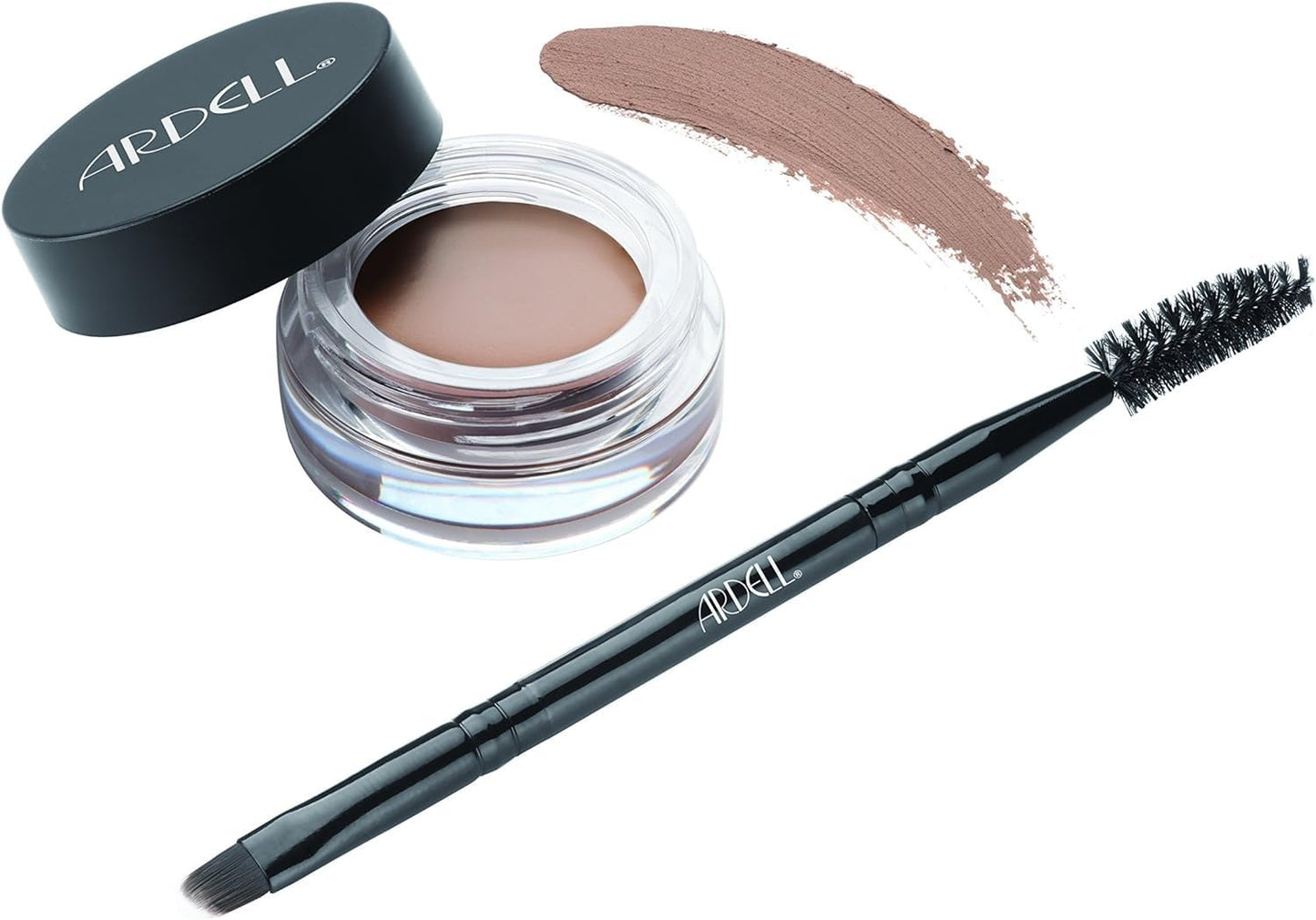 White Smoke Ardell Brow Pomade with Brush, Medium Brown