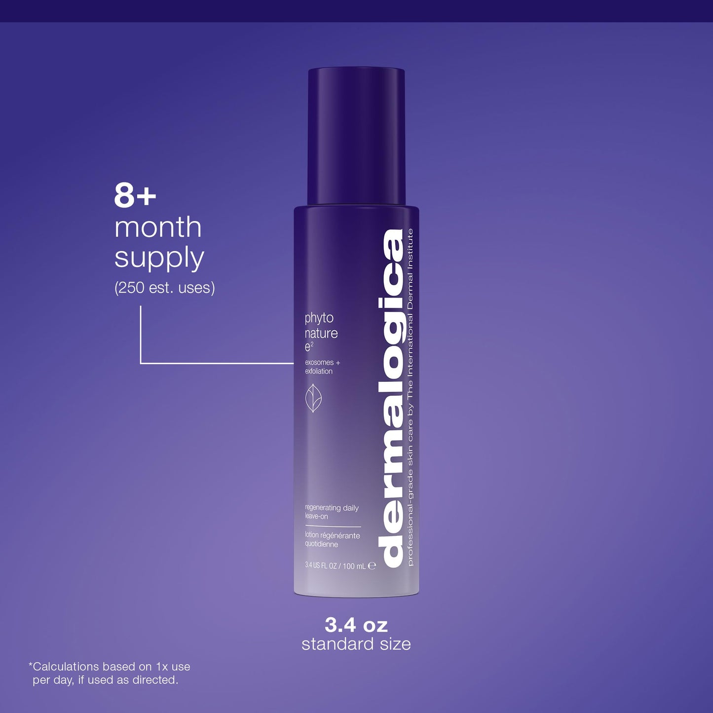 Slate Blue Dermalogica Phyto Nature E2, Daily Leave on Face Exfoliant for Skin Renewal, Exosome Pre Serum, 3.4 fl oz